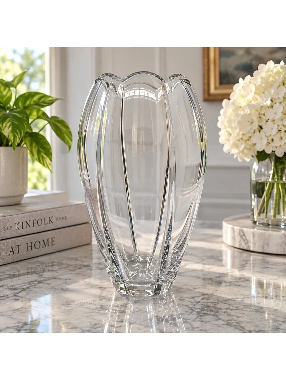 Vintage Miller Rogaska Tulip Crystal Vase Signed Slovenia 10